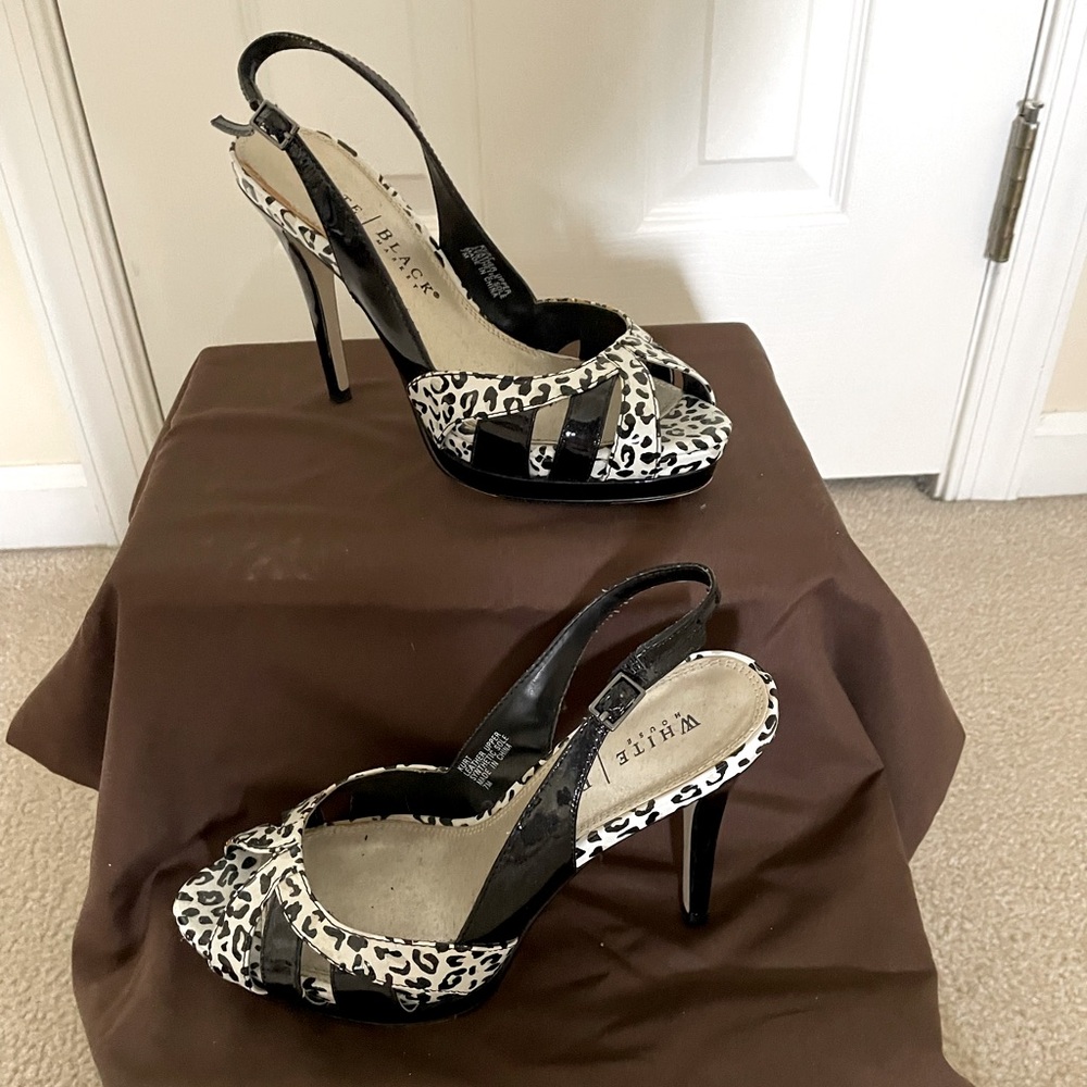 WHITE House Black Market Leopard Heels